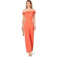 Adrianna Papell Women's Crepe Rosette Jumpsuit in Pink | Size: 18