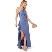 Adrianna Papell Women's One Shoulder Satin Crepe Gown in Blue | Size: 14