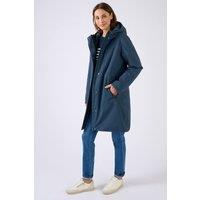 Damart Women's Warm & Weather-Resistant Thermal Waterproof Hooded Parka Coat in Navy | Size: 14-16