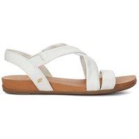 Dune London Women's Wide Fit 'Landies' Leather Sandals in White | Size: 6