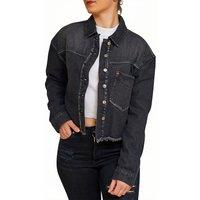 SweetLook Women's Cropped Denim Jacket - Stylish Denim Jackets in Black | Size: XS