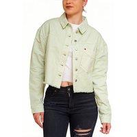 SweetLook Women's Cropped Denim Jacket - Stylish Denim Jackets in Green | Size: Medium