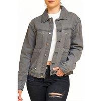 SweetLook Women's Classic Denim Jacket - Casual Denim Jackets in Grey | Size: XS