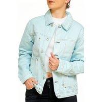 SweetLook Women's Classic Denim Jacket - Casual Denim Jackets in Turquoise | Size: 3XL