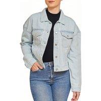 SweetLook Women's Women Oversized Denim Jacket Plus Size Denim Jackets in Baby Blue | Size: Medium