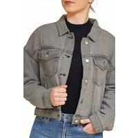 SweetLook Women's Women Oversized Denim Jacket Plus Size Denim Jackets in Grey | Size: Small