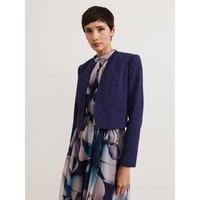 Phase Eight Women's Olivia Textured Short Jacket in Dark Navy | Size: 14