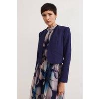 Phase Eight Women's Olivia Textured Short Jacket in Dark Navy | Size: 16