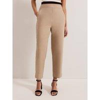 Phase Eight Women's Ellwood Neutral Textured Straight Trouser in Beige | Size: 16