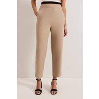 Phase Eight Women's Ellwood Neutral Textured Straight Trouser in Beige | Size: 18