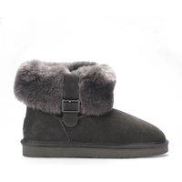 TruClothing Women's Suede Ankle Booties Slip-On Comfort Winter Boots in Grey | Size: 7
