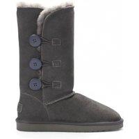 TruClothing Women's Sheepskin Suede Warm Winter Lined Mid-Calf Boots in Grey | Size: 7