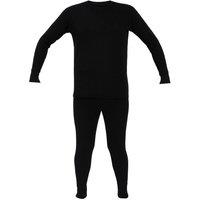 Britwear Kids Thermal Underwear Set Long John Bottom & Long Sleeve Top in Black | Size: 6-8 Years