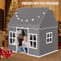 Costway Kids Play Tent Indoor Kids Playhouse Toddler Castle Play Tent in Grey