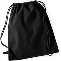 Westford Mill Men's Cotton Gymsac Bag - 12 Litres in Jet Black