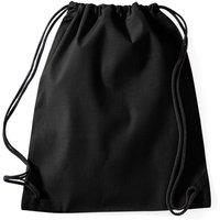 Westford Mill Men's Cotton Gymsac Bag - 12 Litres Pack of 2 in True Black