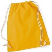 Westford Mill Men's Cotton Gymsac Bag - 12 Litres Pack of 2 in Mustard