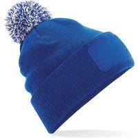 Beechfield Men's Snowstar Patch Beanie in Bright Blue