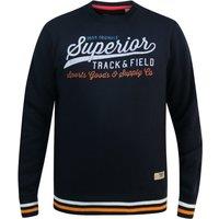 D555 Men's Marlow Superior Track & Field Crew Neck Sweatshirt in Navy | Size: Small
