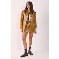 NastyGal Women's Vinyl Faux Leather Pelmet Mini Skirt in Camel | Size: 6