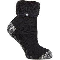 Heat Holders Women's Cosy Fluffy Bed Socks | Warm Thermal Lounge Socks and in Black | Size: 12-3