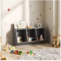 Open-Design Stackable Toy Storage Rack in Grey
