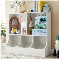 2-Tier Open Face Toy & Book Storage Unit in White