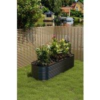 Living and Home Galvanized Steel Flower & Plant Raised Garden Bed in Black | Size: Medium
