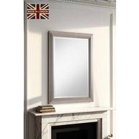 Yearn Mirrors Silvery Champagne Rectangular Mirror 116x90.5cm in Metallic Silver | Size: 116x90.5 cm