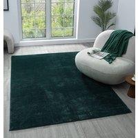 Desire Rugs Comfy Washable Low Pile Living Room Area Rug - Anti-Slip Felt Backing in Emerald | Size: 200 cm x 280 cm
