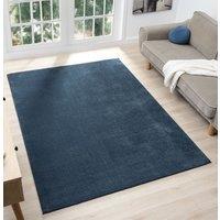 Desire Rugs Comfy Washable Low Pile Living Room Area Rug - Anti-Slip Felt Backing in Navy | Size: 200 cm x 280 cm