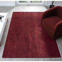 Desire Rugs Comfy Washable Low Pile Living Room Area Rug - Anti-Slip Felt Backing in Red | Size: 200 cm x 280 cm