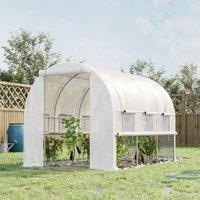 OUTSUNNY 3 x 2 x 2m Walk In Tunnel Greenhouse, Polytunnel Tent in White