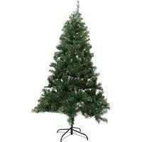 Neel Blue Alpine Artificial Christmas Tree, Pre-lit Tree with Warm Colourful LED in Green | Size: 6ft