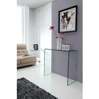 Thats Furniture Crystal Small Stylish Curved Glass Hallway Console Table in Clear