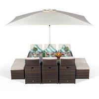 Thats Furniture Giardino 6 Seater Rattan Cube Dining Set in Brown
