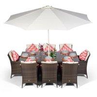 Thats Furniture Savannah Rectangular 8 Seater Rattan Patio Dining Set in Brown