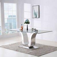 Thats Furniture Alexandria 180cm Glass & Chrome Dining Table in Silver