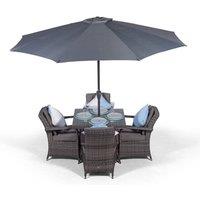 Thats Furniture Arizona Square 4 Seater Rattan Patio Dining Set in Grey