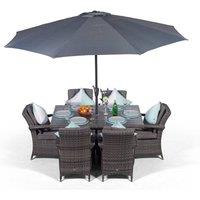 Thats Furniture Arizona Rectangular 6 Seater Rattan Patio Dining Set in Grey