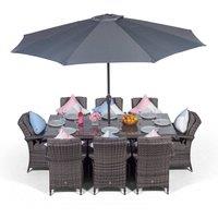 Thats Furniture Arizona Rectangular 8 Seater Rattan Patio Dining Set in Grey