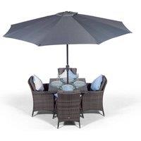 Thats Furniture Savannah Square 4 Seater Rattan Patio Dining Set in Grey