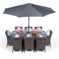 Thats Furniture Savannah Rectangular 8 Seater Rattan Patio Dining Set in Grey