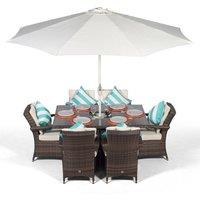Thats Furniture Arizona Rectangle 6 Seat Rattan Dining Set Ice Bucket Drinks Cooler in Brown