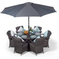 Thats Furniture Arizona Round 6 Seater Rattan Patio Dining Set in Grey