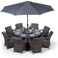 Thats Furniture Arizona Round 8 Seater Rattan Patio Dining Set in Grey
