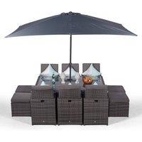 Thats Furniture Giardino 6 Seater Rattan Cube Dining Set in Grey