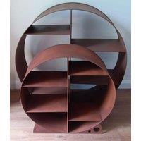 Inspirational Gifting Large Steel Round Log Store & Shelves Metal Log Holder Log Storage in Black 80cm