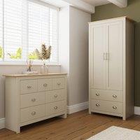 GFW Lancaster 2 Piece Bedroom Furniture Set in Cream