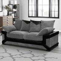SNUG FURNITURE BIRMINGHAM LTD Dino Jumbo Cord 3 Seater Sofa Black & Grey